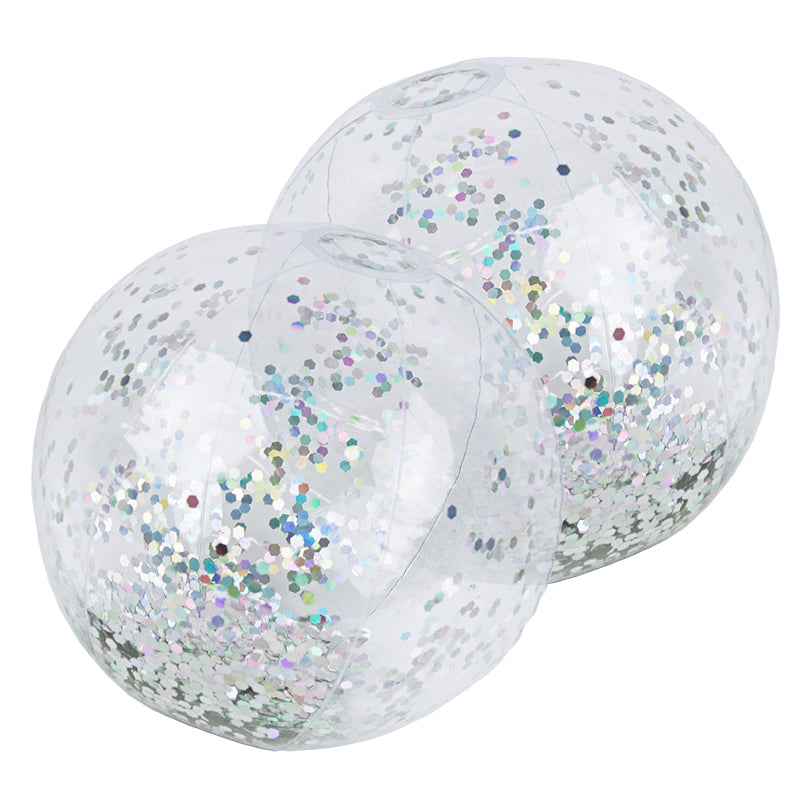 PoolMaster 16” Silver Glitter Play Ball 2 PK