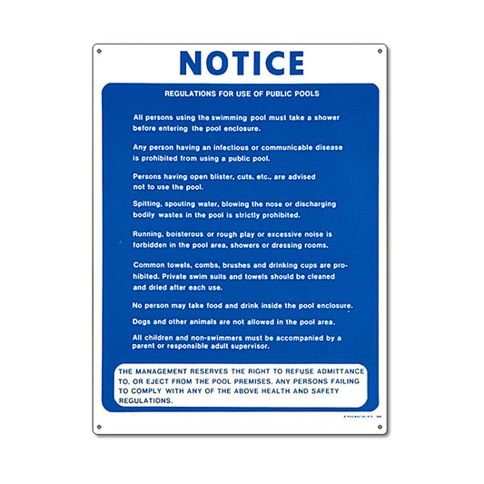 Sign- Notice Public Pool Regs.