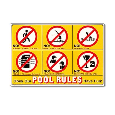 Pool Master Pool Rules Sign